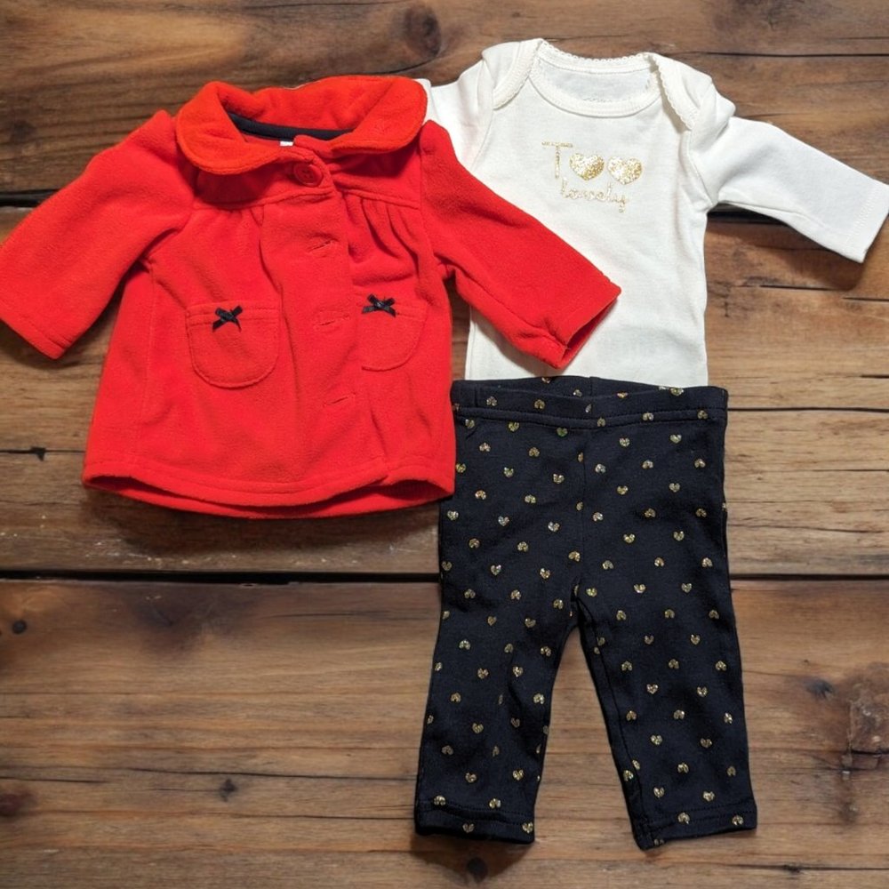 New Born Girls 3 Piece "Too Lovely" Outfit